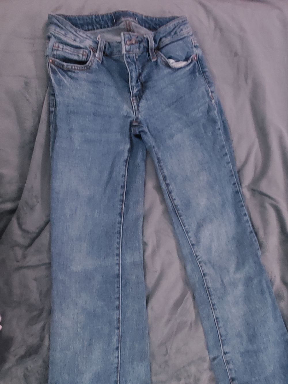 RSQ Washed Blue High-Rise Flare Jeans